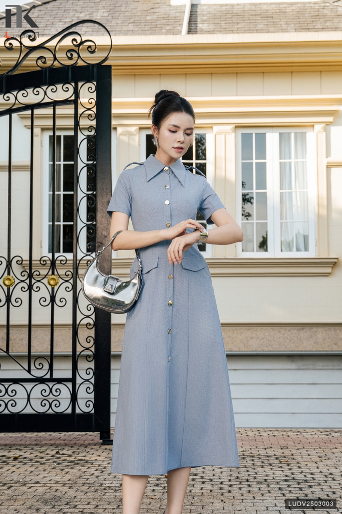 Đầm cổ đức 7 mảnh siêu tôn dáng LUDV2503003