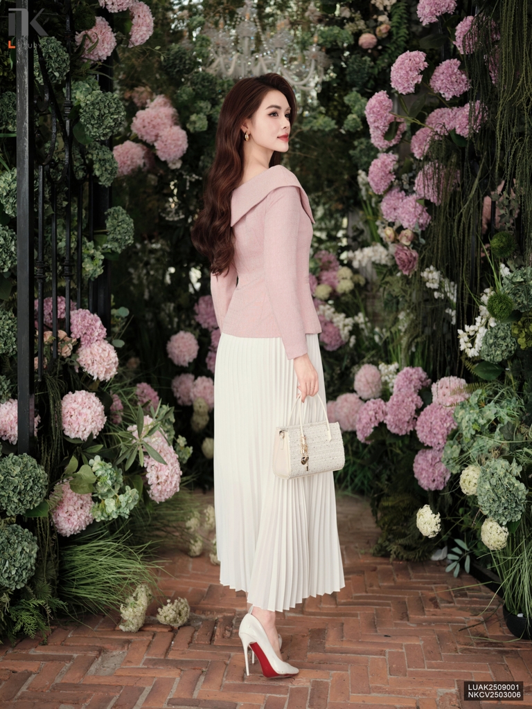 Kí giả vai chùm lá cổ 2 lớp xinh xắn LUAK2509001