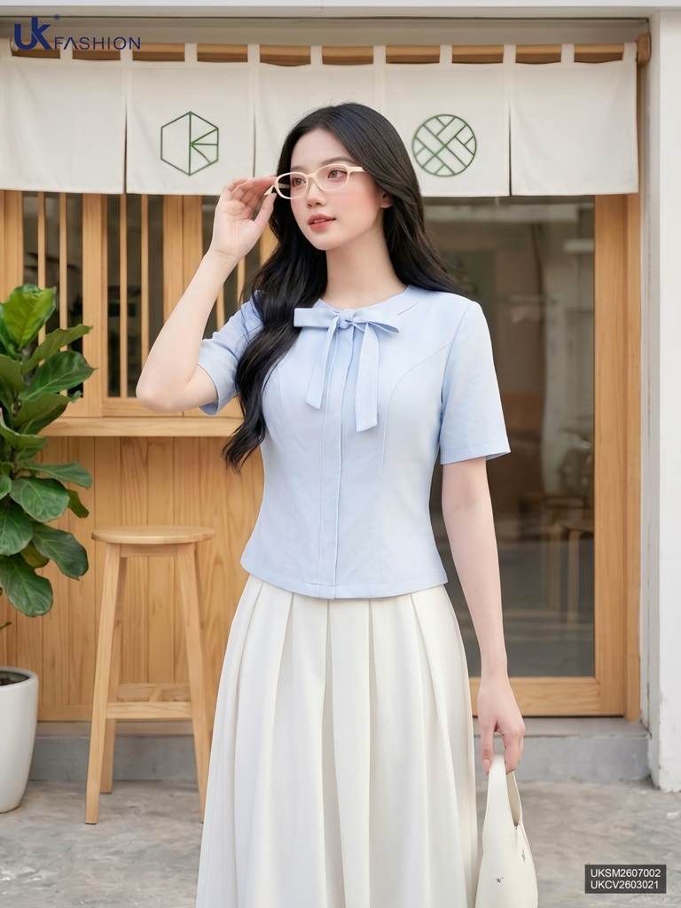 Sơ mi cổ tròn mí dọc UKSM2607002 ( Áo rời không kèm CV/QU/PK )