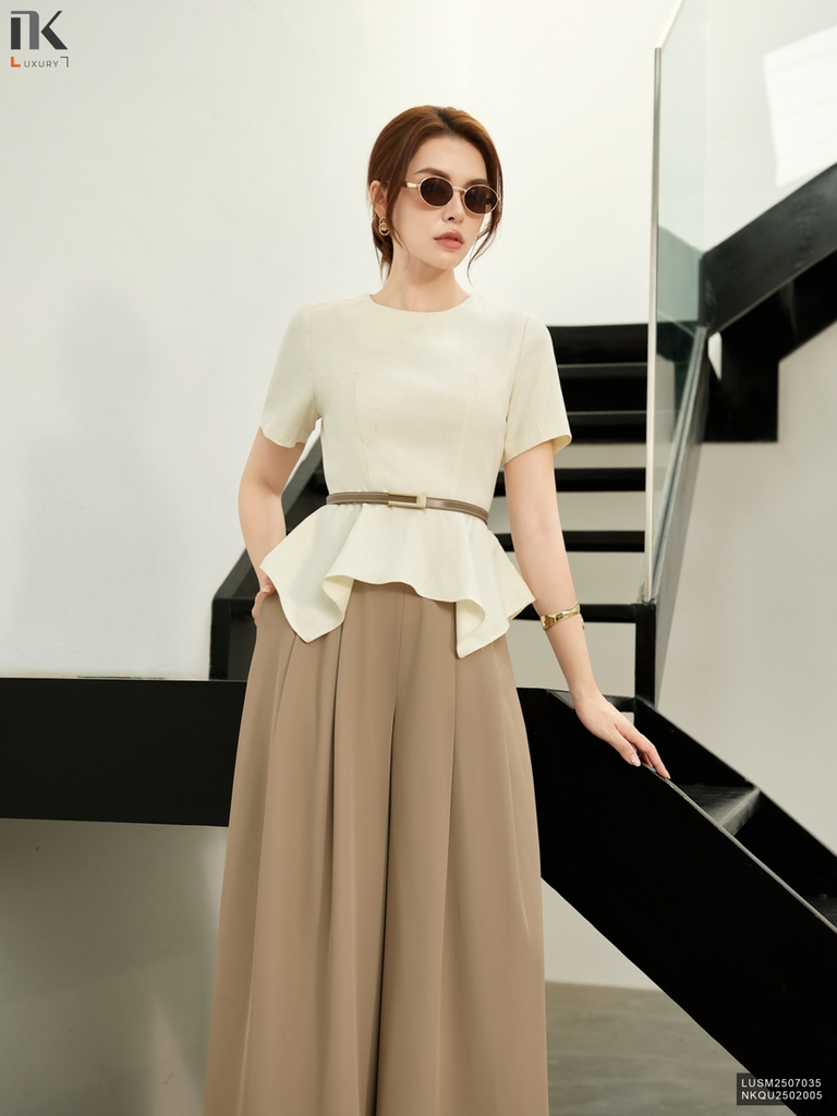 Sơ mi peplum kiểu điệu đà pha chút kiêu kì LUSM2507035