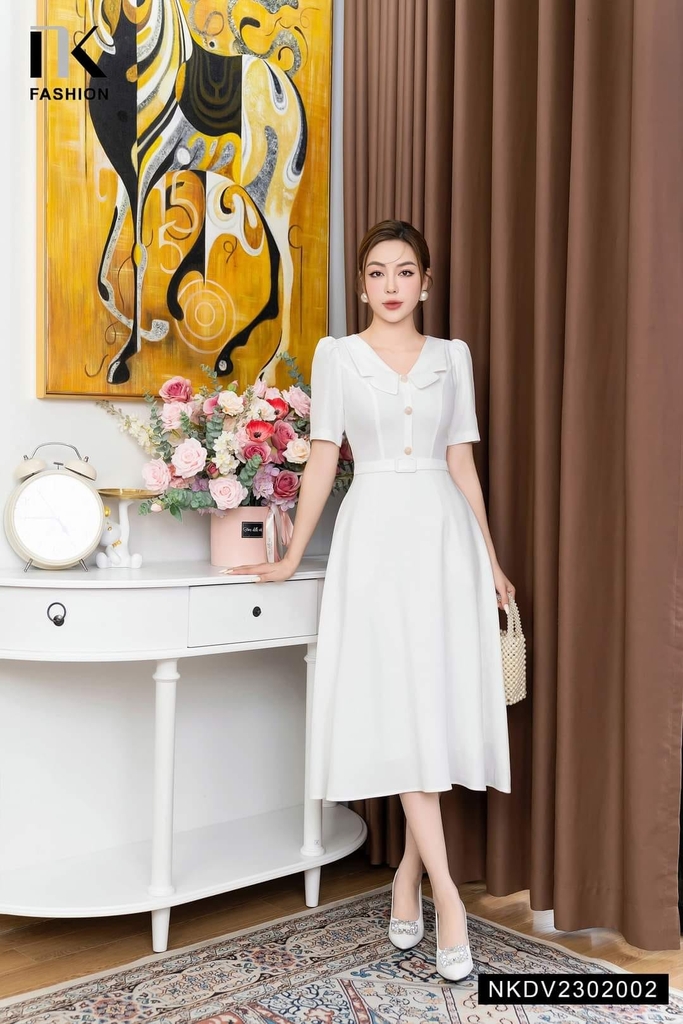 Đầm Xòe NK Fashion Thanh Lịch Cho Nàng Diện Chốn Văn Phòng, Vừa Đẹp, Vừa Vô Cùng Thoải Mái NKDV2302002