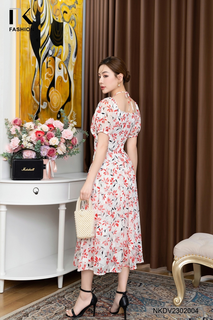 Đầm Maxi Hoa Buộc Yếm NK Fashion Hóa Thành Nàng Thơ Dịu Dàng, Nữ Tính NKDV2302004
