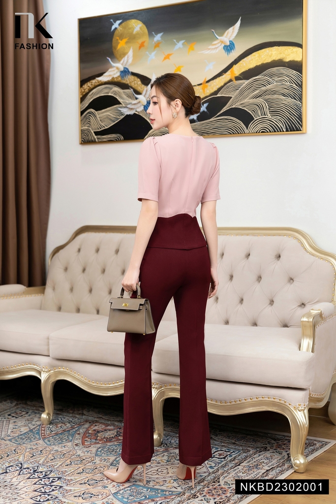 Bộ Đồ Phối Màu Hoa Eo NKBD2302001
