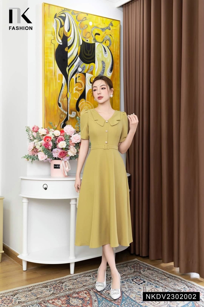 Đầm Xòe NK Fashion Thanh Lịch Cho Nàng Diện Chốn Văn Phòng, Vừa Đẹp, Vừa Vô Cùng Thoải Mái NKDV2302002