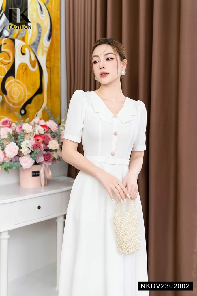 Đầm Xòe NK Fashion Thanh Lịch Cho Nàng Diện Chốn Văn Phòng, Vừa Đẹp, Vừa Vô Cùng Thoải Mái NKDV2302002