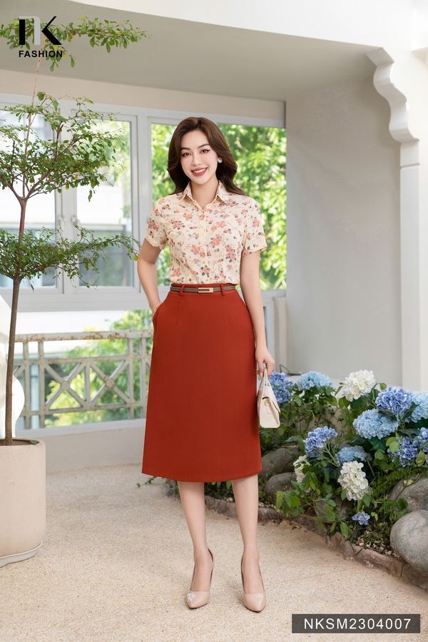 Sơ Mi Hoa Cổ Đức Cộc Tay NK Fashion Vừa Đẹp Vừa Thanh Lịch NKSM2304007