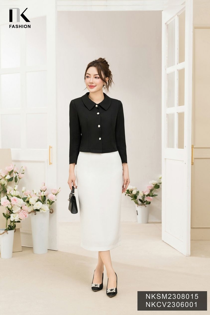Áo Kí Giả Cổ Sen Thanh Lịch NKSM2308015