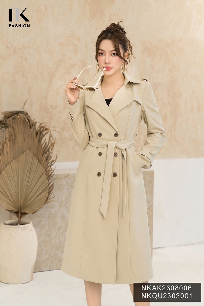 Áo Mangto 6 cúc nẹp dáng dài NKAK2308006