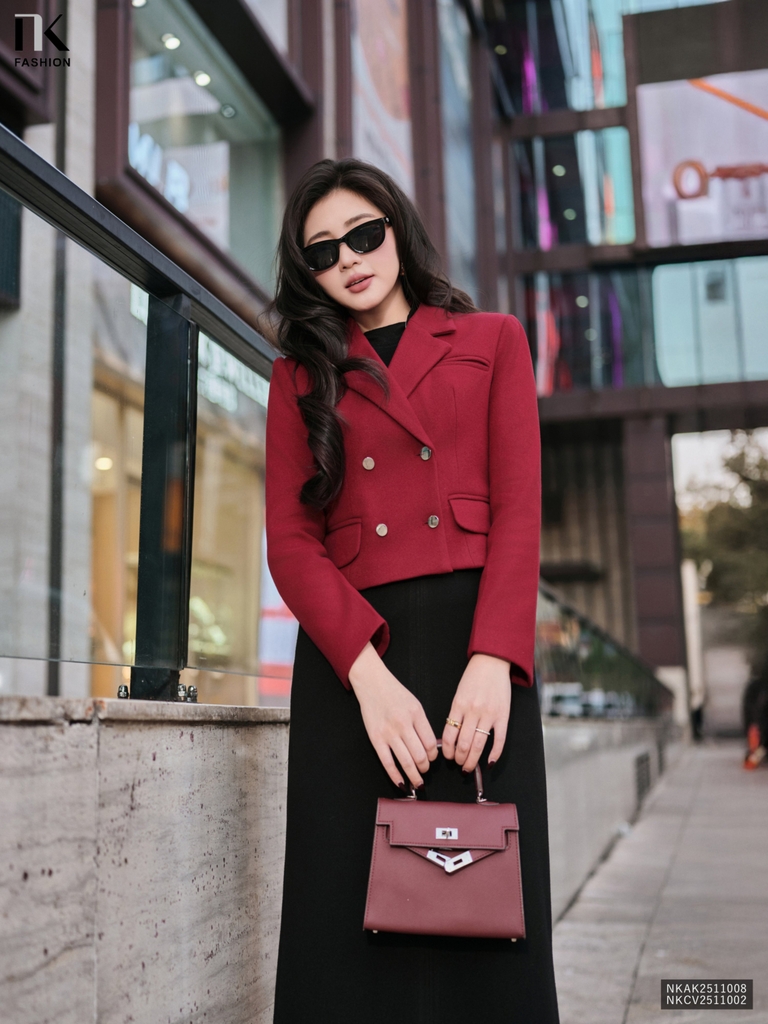 Áo khoác dạ cổ vẻ giao cúc đẹp mà ấm áp NKAK2511008