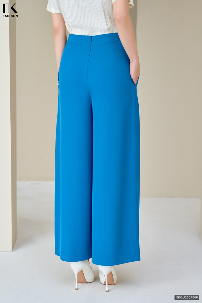 Quần ống rộng cúc sườn thoải mái, dễ mặc NKQU2504006