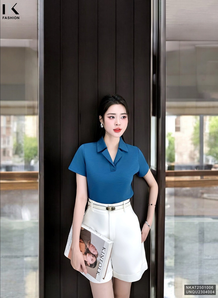 Áo Thun Cổ Ve Thời Trang Công Sở NK Fashion Basic, Trẻ Trung, Tinh Tế, Chất Vải Mềm NKAT2501006