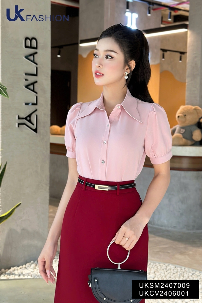 Áo Sơ Mi Tay Lỡ Cổ Đức Kiểu UK Fashion Thanh Lịch, Nữ Tính Vải Mềm Mịn UKSM2407009