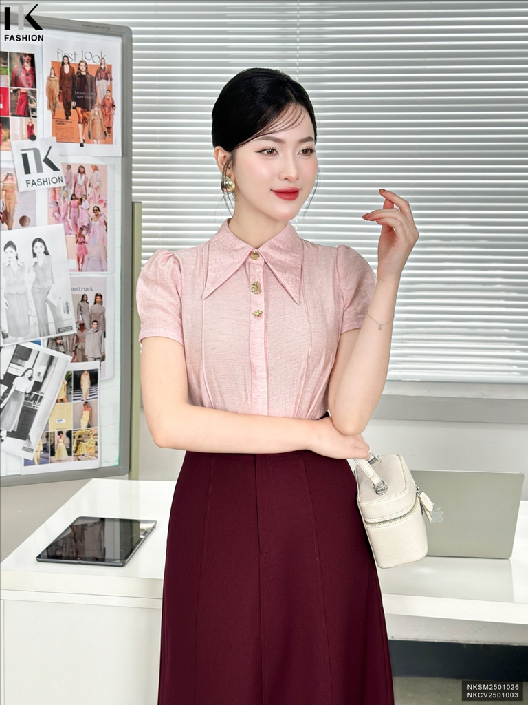 Áo sơ mi bấu mjs dọc LINEN đơn giản, dễ mặc, màu sắc nhẹ nhàng NKSM2501026