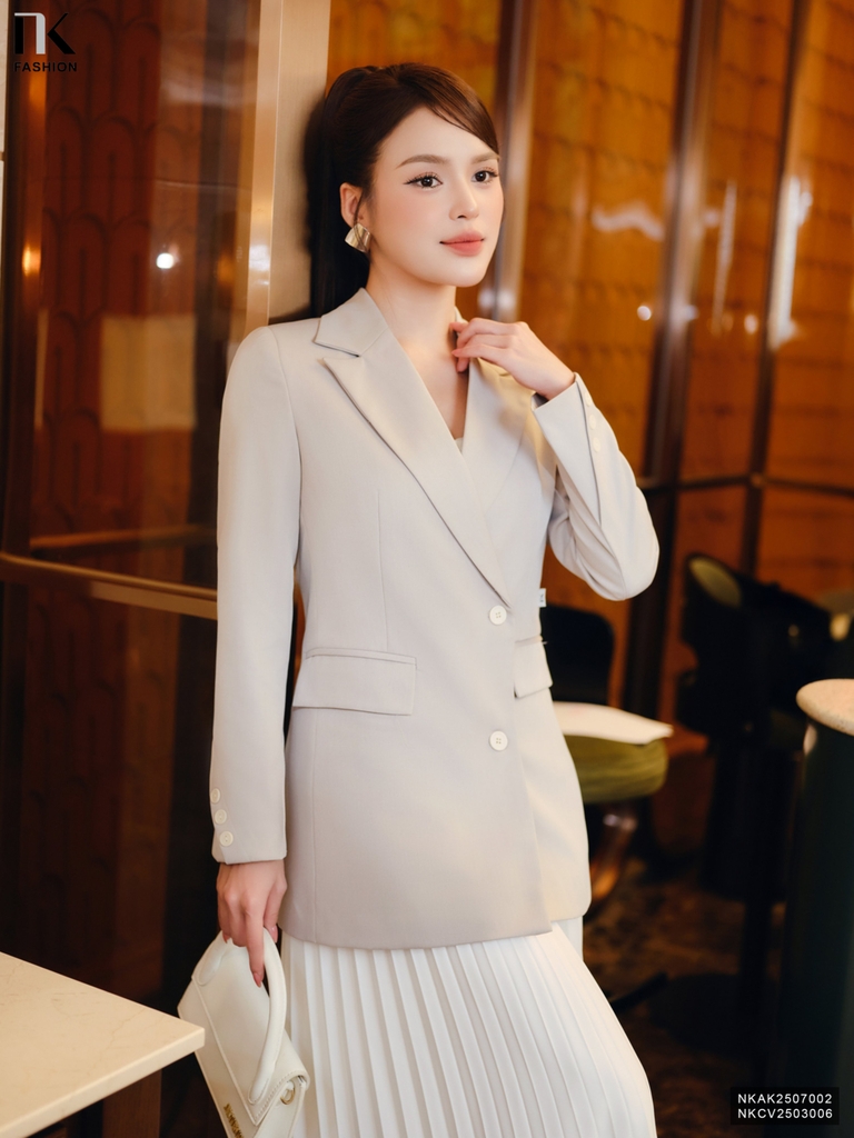 Vest Brazer dáng rộng 4 cúc siêu sang NKAK2507002