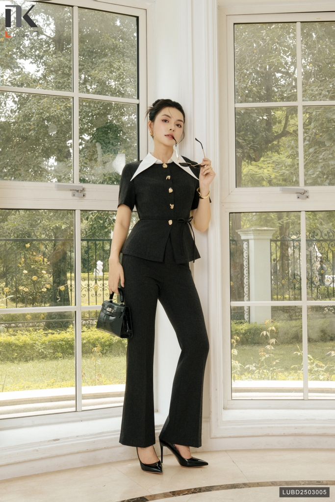 Set áo phối cổ + quần July cực đỉnh LUBD2503005