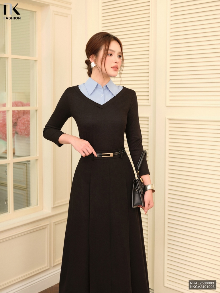 Áo len cổ tim tay lỡ mềm mại, ấm áp, dễ mặc NKAL2508003