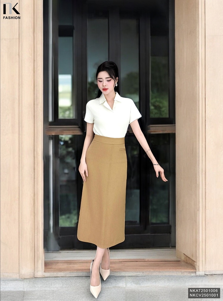 Áo Thun Cổ Ve Thời Trang Công Sở NK Fashion Basic, Trẻ Trung, Tinh Tế, Chất Vải Mềm NKAT2501006