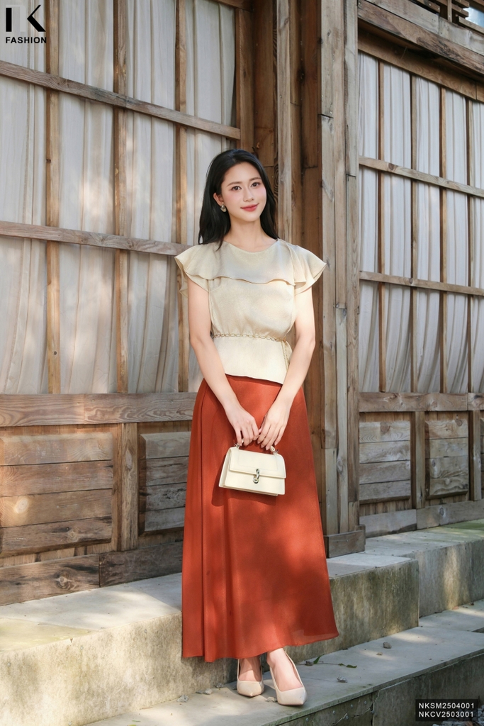 Chân váy xoè chiffon dễ mặc, mềm mát NKCV2503001