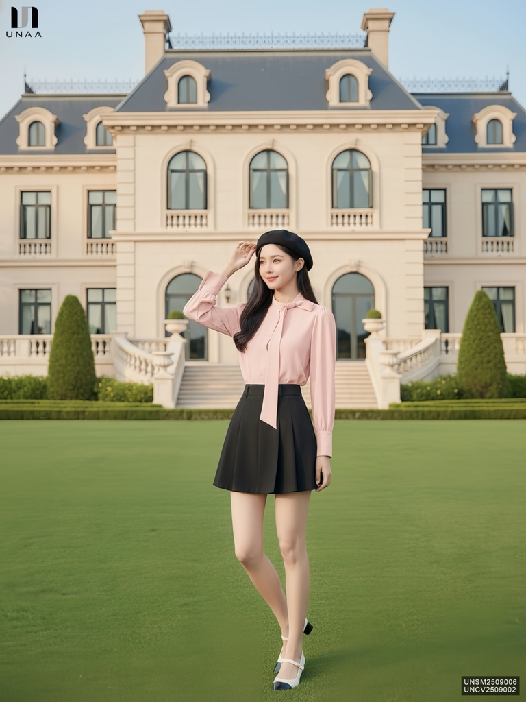 Chân váy A xếp Unaa xinh xắn, trẻ trung UNCV2509002