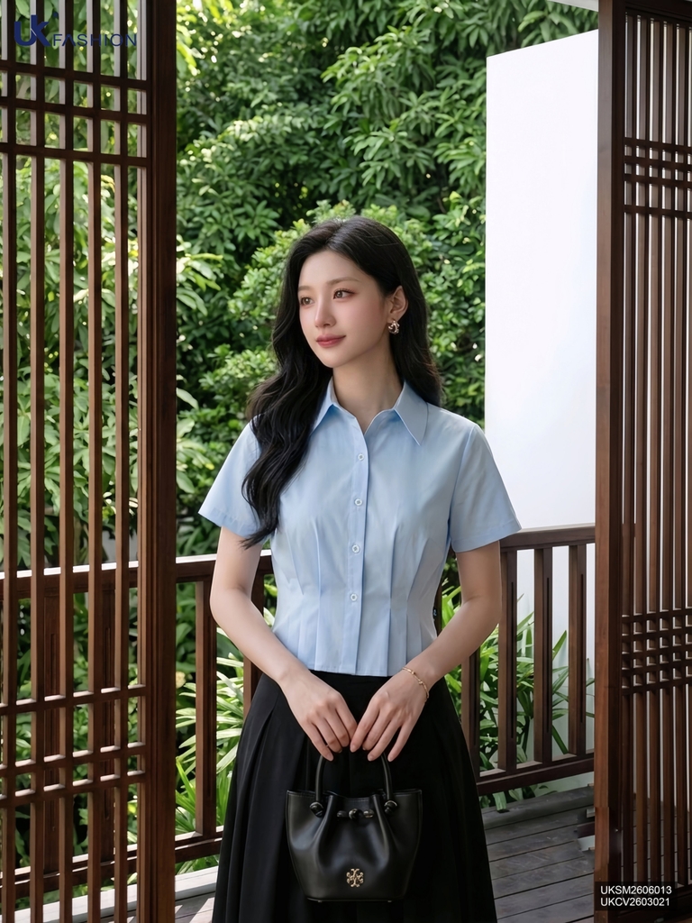 Sơ mi cổ đức 3 ly kép UKSM2606013 ( Áo rời ko kèm CV/QU/PK)