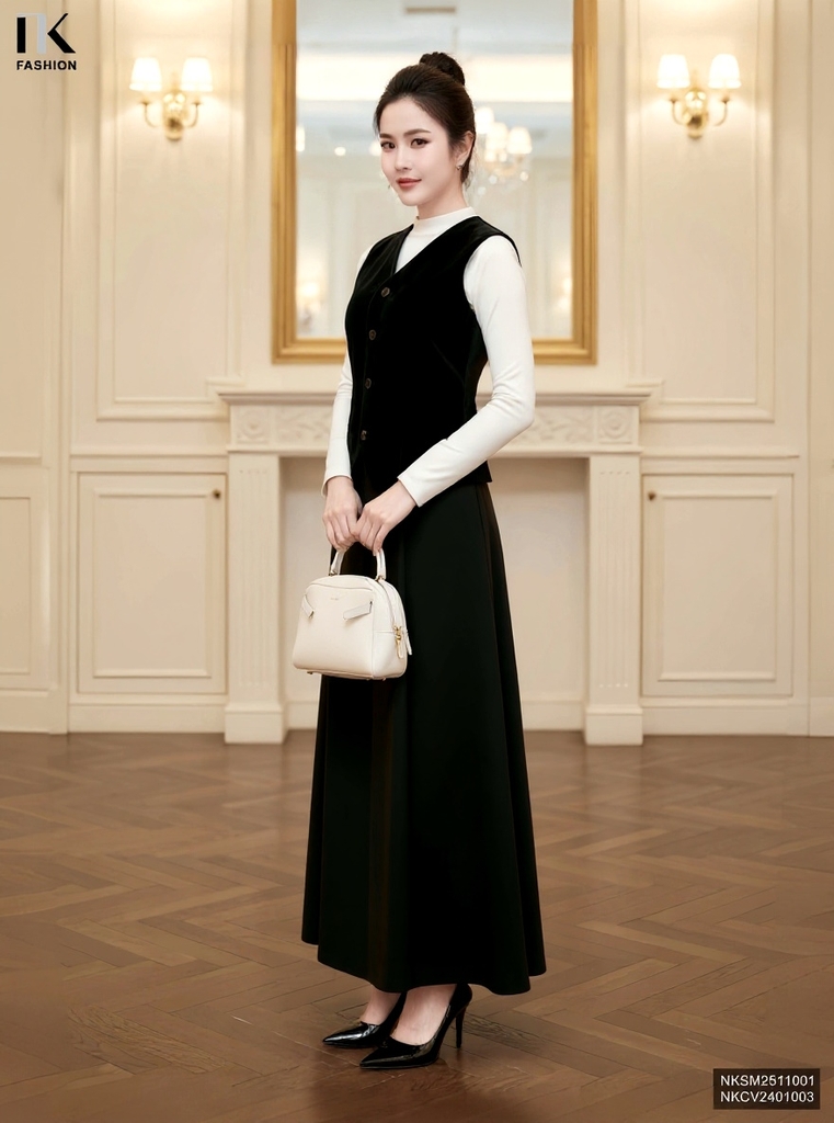 Áo Gile nhung cực sang, trẻ mà vẫn ấm áp NKSM2511001