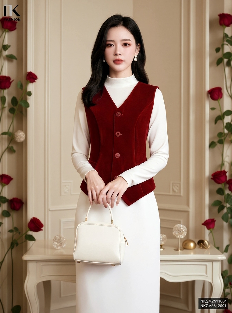 Áo Gile nhung cực sang, trẻ mà vẫn ấm áp NKSM2511001