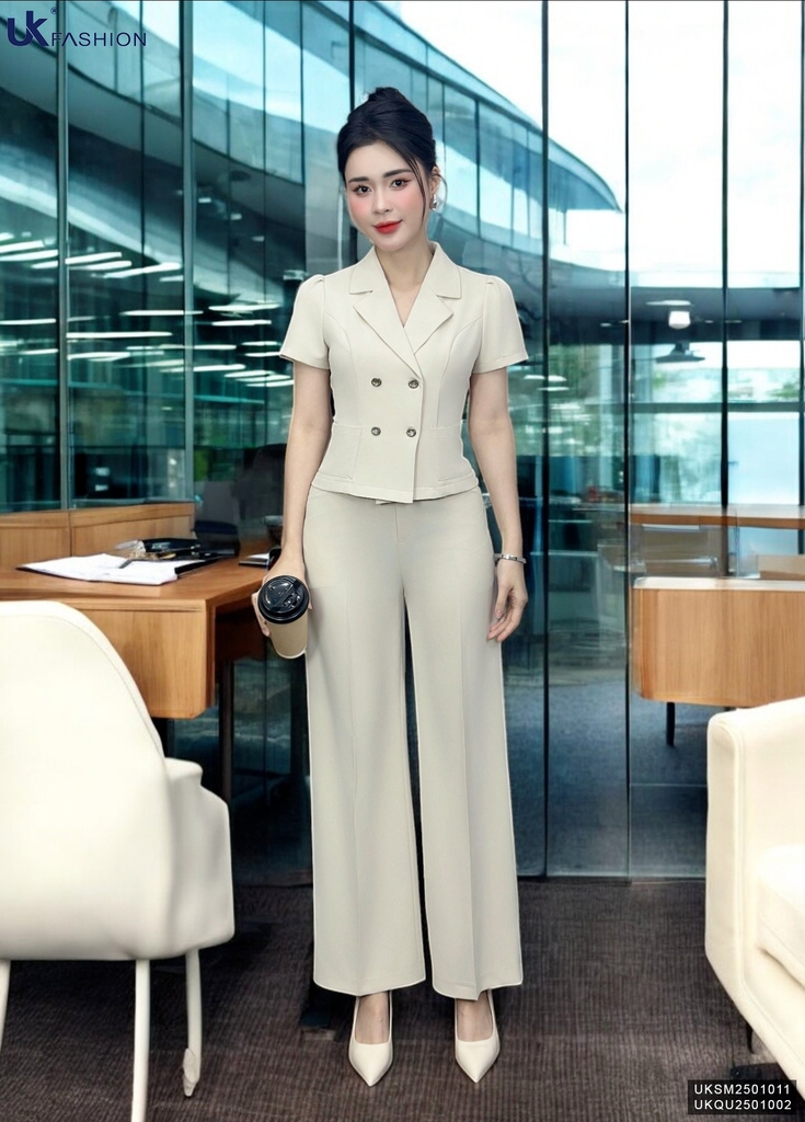Quần ống rộng cạp súp 4 cúc UK Fashion Thời Trang Công Sở Trẻ Trung, Nữ Tính, Vải Mềm UKQU2501002