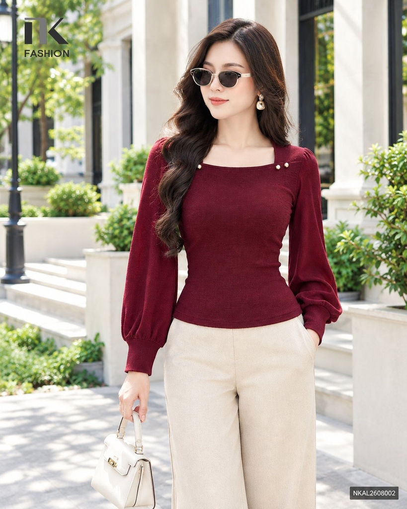 Áo len phối tay NKAL2608002 ( Áo rời không kèm QU/CV/QU)