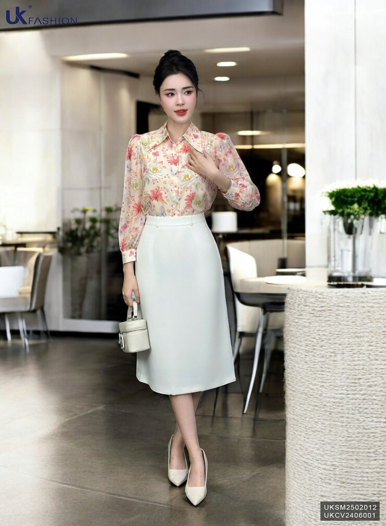 Sơ mi hoa cổ đức màu sắc xinh xắn và mát mẻ chào hè UKSM2502012