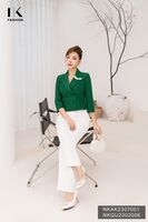 Áo Vest Lửng Giao Cúc Phối Lá Cổ  NKAK2307001