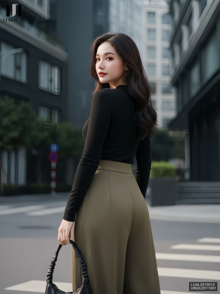 Quần ống rộng đơn giản, dễ mặc tôn dáng UNQU2511001