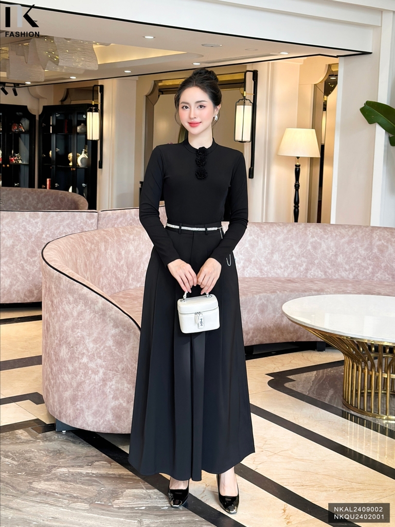 Áo Len Đính Hoa NK FASHION Thời Trang Công Sở Thanh Lịch, Dễ Mặc, Vải Mềm Mịn NKAL2409002