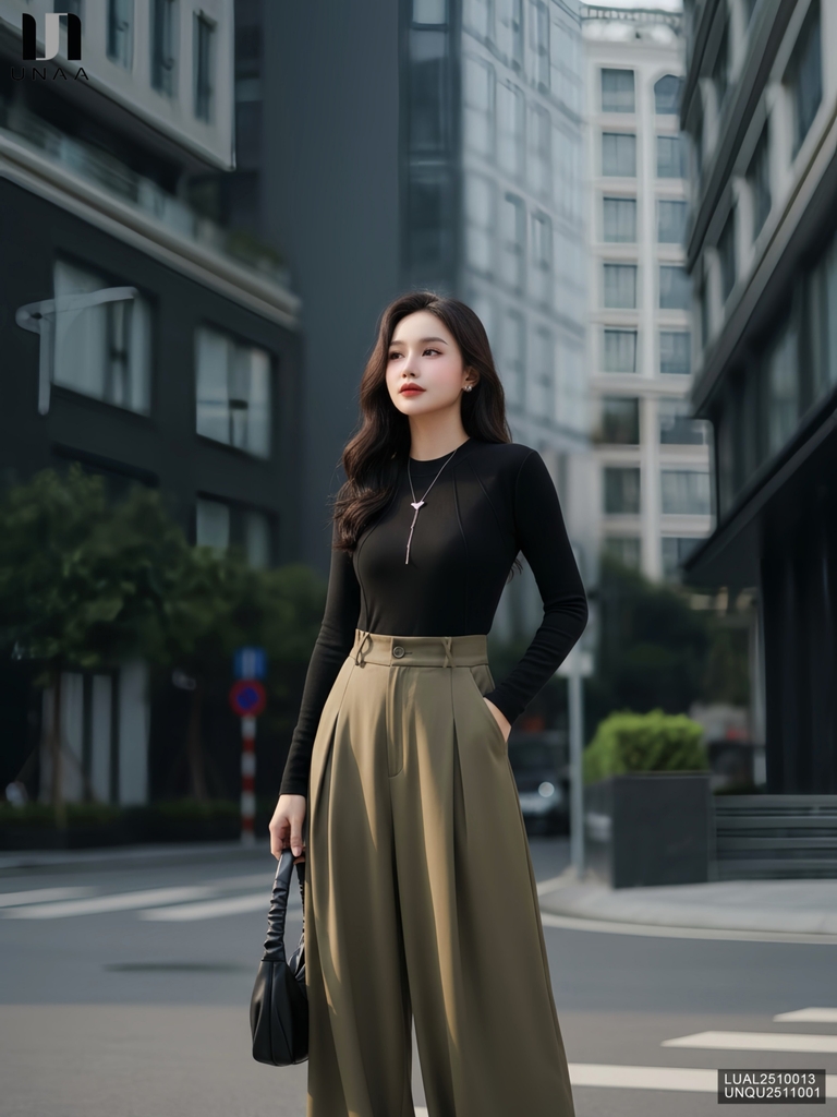 Quần ống rộng đơn giản, dễ mặc tôn dáng UNQU2511001