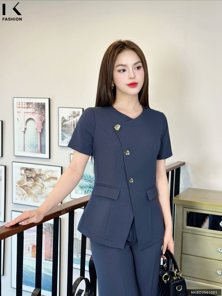 SET NK LUCIE Sang Trọng Chất Vải Cao Cấp NKBD2501001 ( Gồm cả áo + quần )