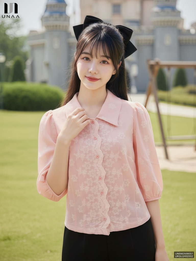 Sơ mi chân dệt nẹp trẻ trung, xinh yêu UNSM2509007