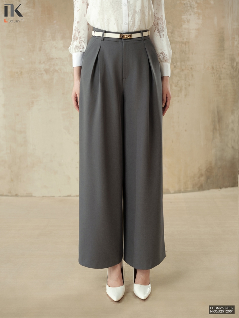 Quần ống rộng xếp ly Nk thoải mái, sang xịn, dễ mặc NKQU2512001