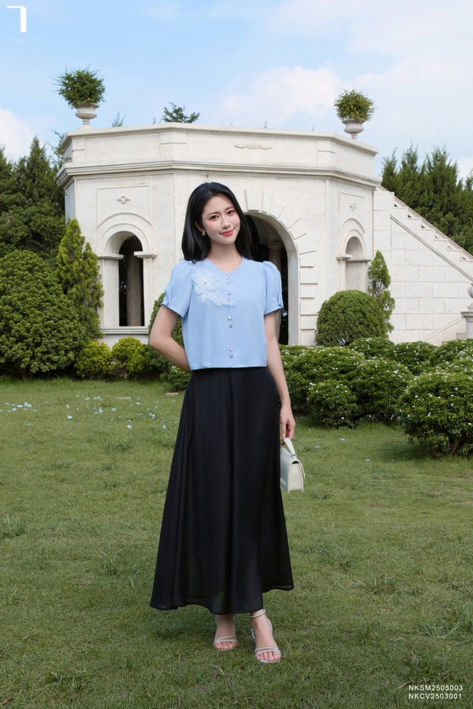 Chân váy xoè chiffon dễ mặc, mềm mát NKCV2503001
