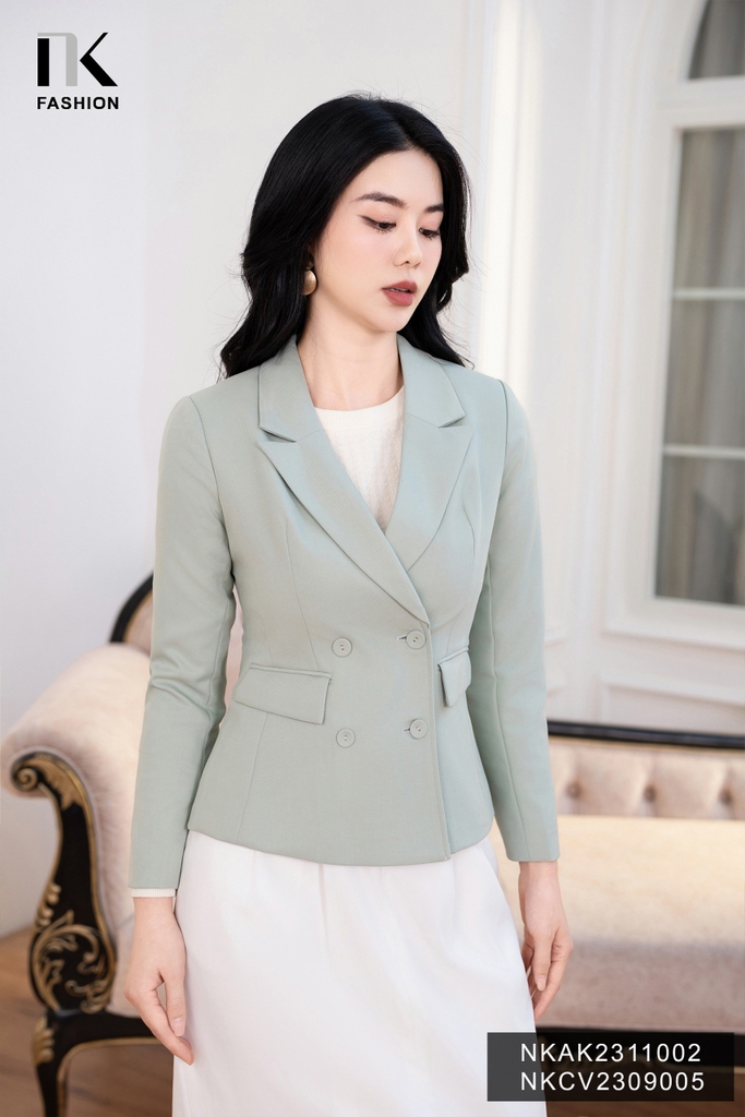 Vest 2 Lớp 4 Cúc Bọc Ve Hech Thanh Lịch, Sang Trọng NKAK2311002