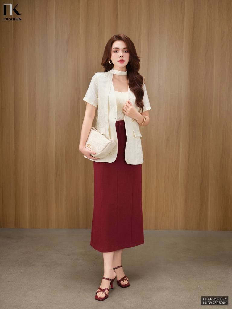 Blazer cộ gấm 2 lớp sang xịn, trẻ trung LUAK2508001