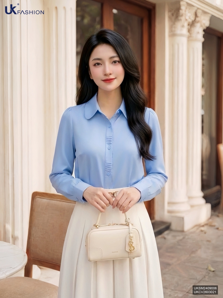 Sơ mi mí nẹp dài tay lịch sự, duyên dáng UKSM2409006