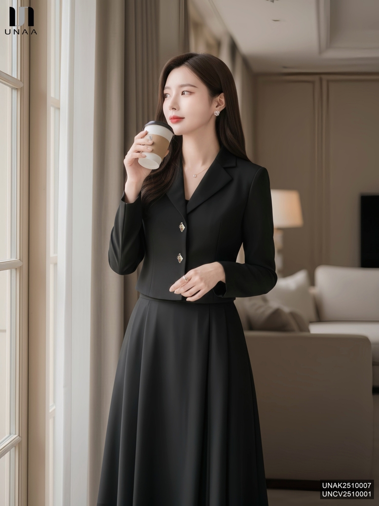 Chân váy xòe xếp Unaa thoải mái lên dáng xinh UNCV2510001