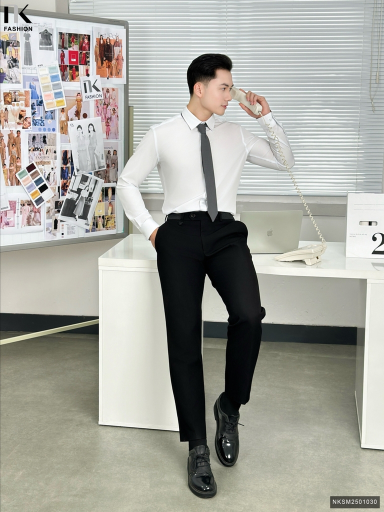 Sơ mi nam lịch sự, dễ phối đồ và ghép set đồng phục cùng áo nữ NKSM2501030