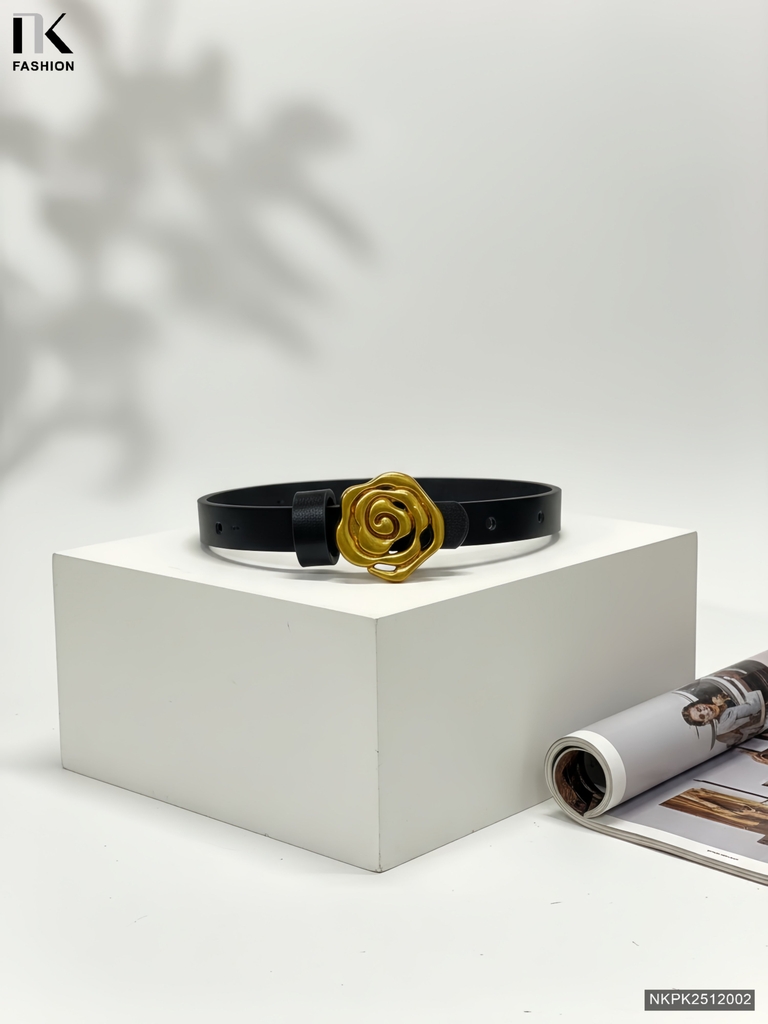 Đai da hoa hồng phụ kiện xinh xỉu NKPK2512002