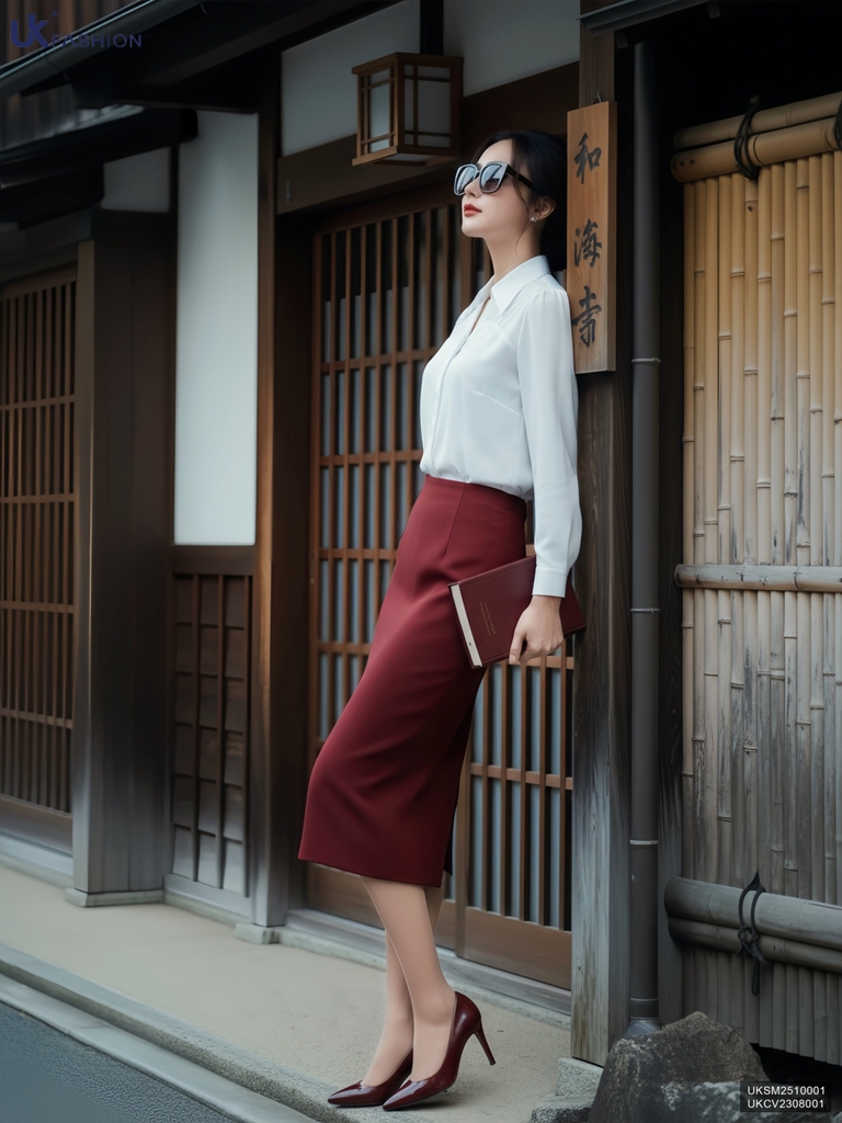 Sơ mi mí dọc vai cơ bản, lịch sự UKSM2510001