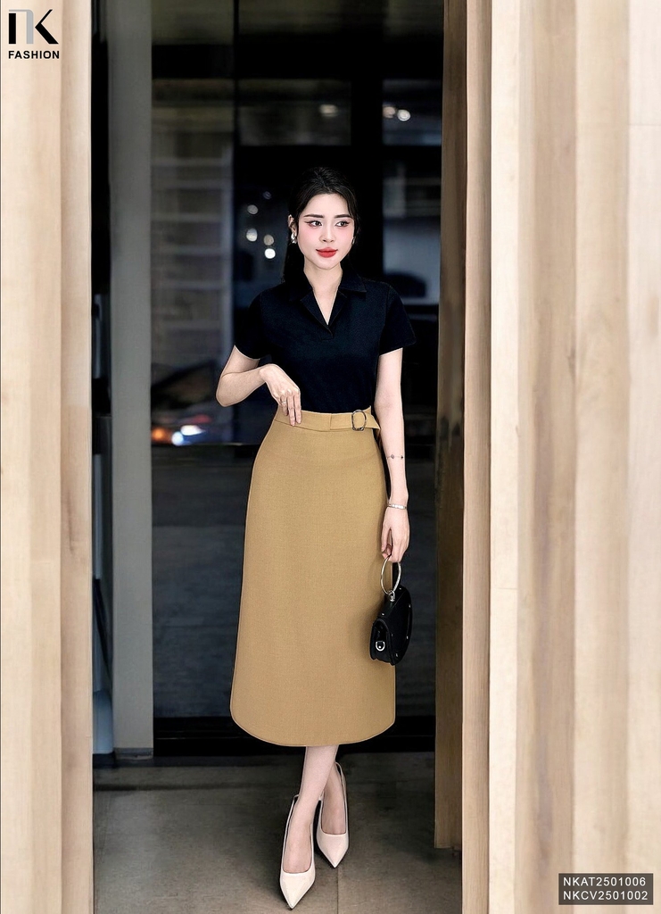 Áo Thun Cổ Ve Thời Trang Công Sở NK Fashion Basic, Trẻ Trung, Tinh Tế, Chất Vải Mềm NKAT2501006