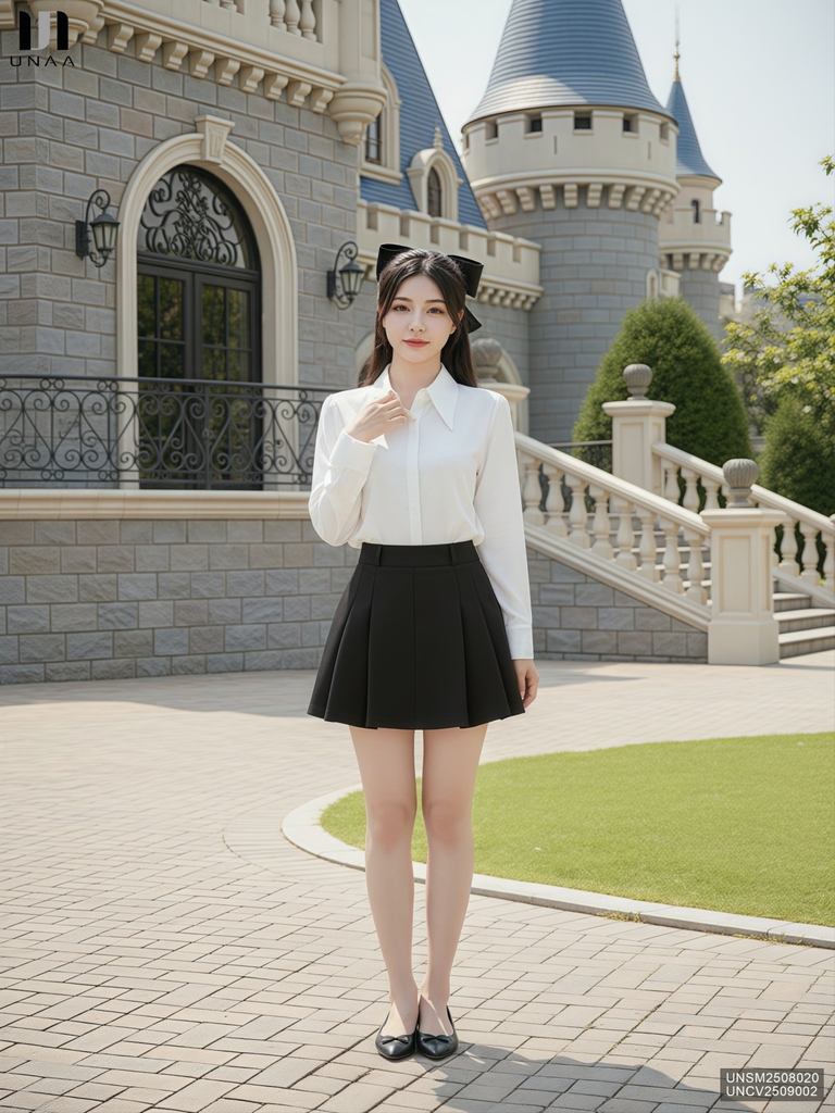 Sơ mi bấu mí cửa tay đơn giản, dễ thương UNSM2508020