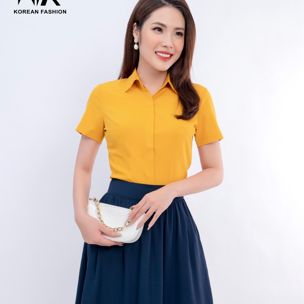 Áo Sơ Mi Cổ Đức Cộc Tay Dáng Cơ Bản nhiều màu sắc, phù hợp nhiều kiểu dáng NKSM2011007