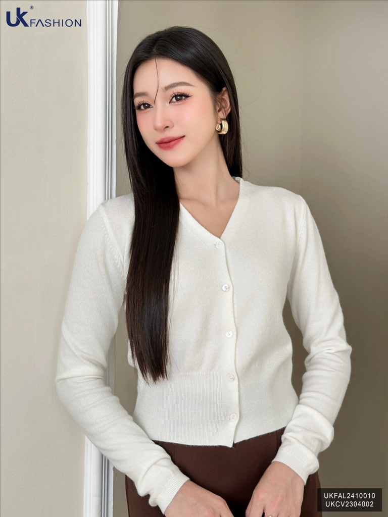 Áo Len Cúc Nẹp UK Fashion Công Sở Nữ Thanh Lịch, Nữ Tính Vải Mềm Mịn UKFAL2410010