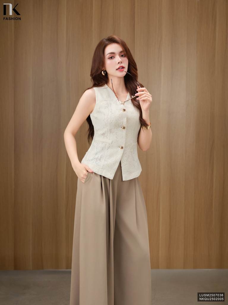 Áo gile ren kiểu cách trang nhã, hiện đại LUSM2507036