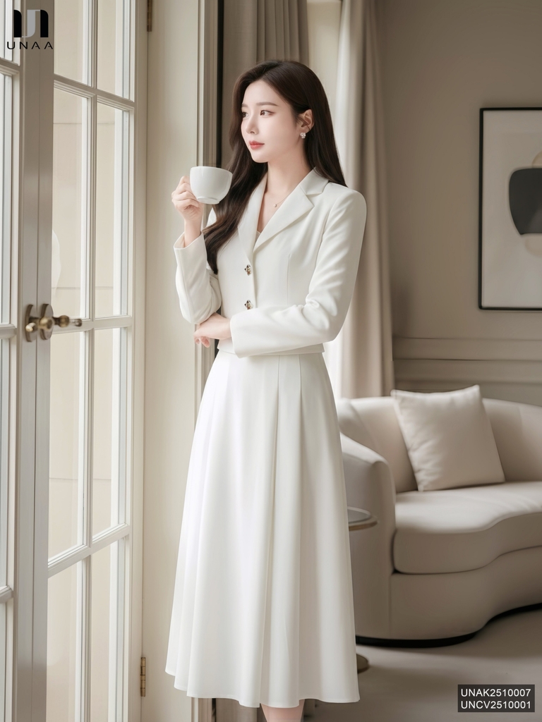 Chân váy xòe xếp Unaa thoải mái lên dáng xinh UNCV2510001